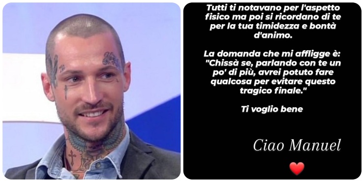 La toccanti parole per Manuel - Solospettacolo.it