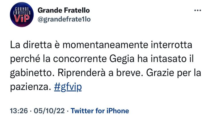 Grande Fratello interruzione- Solospettacolo