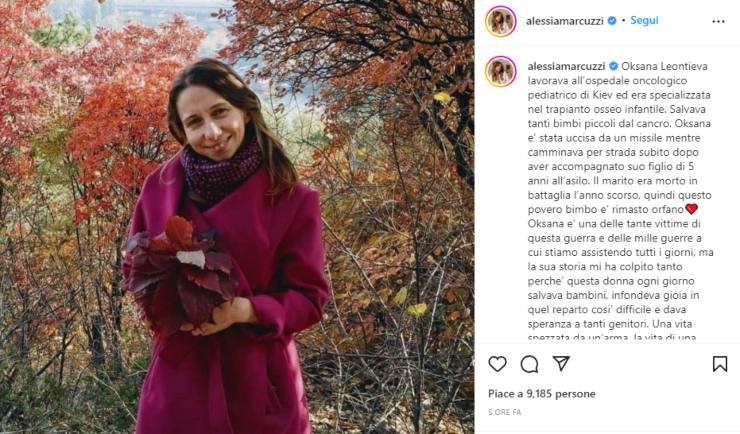 Alessia Marcuzzi post Oksana-Solsopettacolo