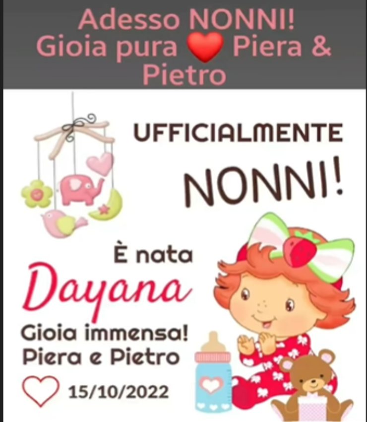 annuncio nascita piera maggio-Solospettacolo