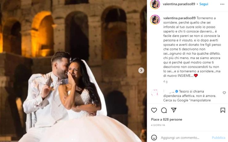 il post di valentina in difesa di stefano-Solospettacolo