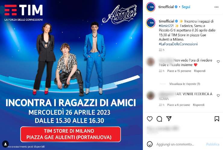 Amici, Federica non ha ancora incontrato Piccolo G