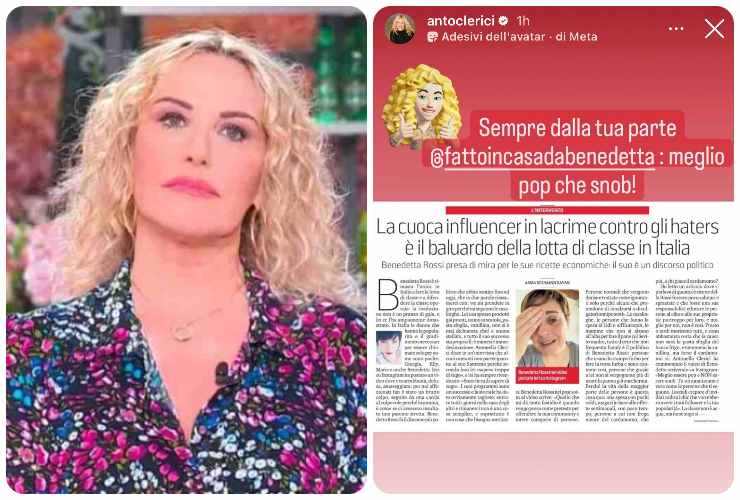 Antonella Clerici scende a difesa di Benedetta Rossi