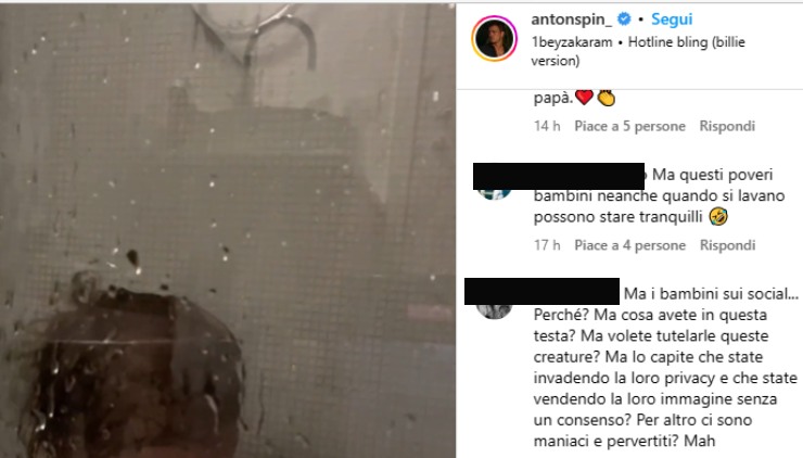 Antonino Spinalbese screenshot Instagram - solospettacolo.it