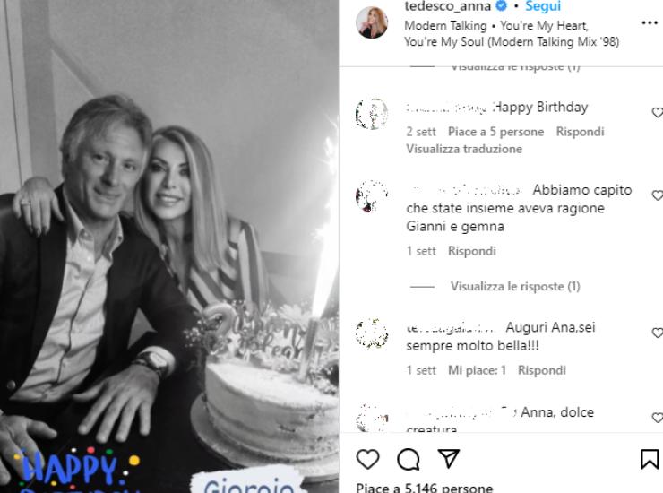 anna tedesco e giorgio compleanno assieme-Solospettacolo