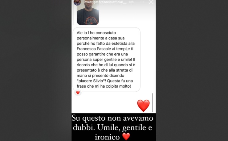 Francesca Pascale, screenshot instagram Alessandro Rosica - solospettacolo.it