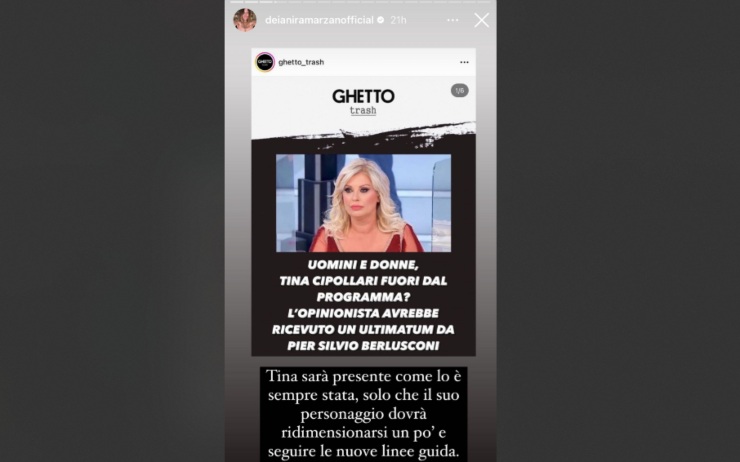 screenshot Instagram di Deianira Marzano - solospettacolo.it 