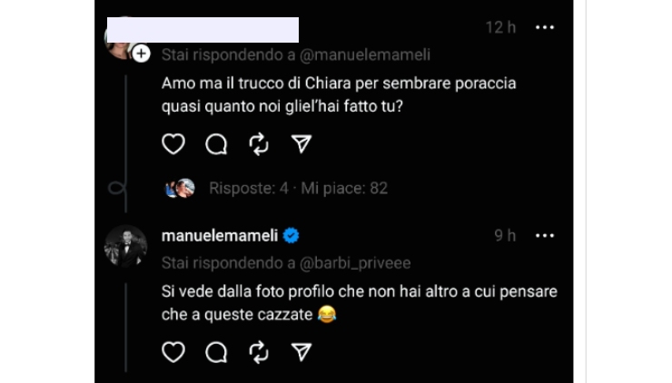 Screenshot di Instagram di Manuel Mameli - SoloSpettacolo.it